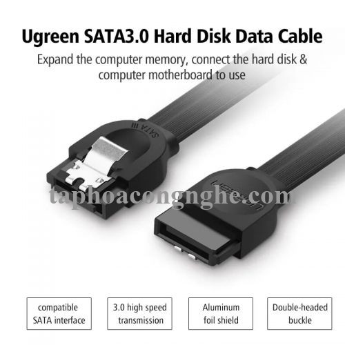 Ugreen 30796 0.5M màu Đen Cáp truyền dữ liệu SATA 3.0 cao cấp US217 30030796
